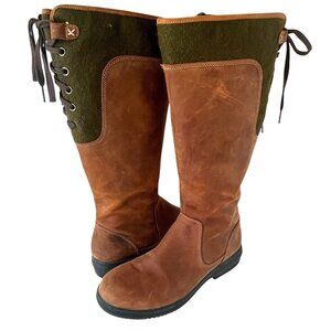 Clarks Tavoy Cedar Size 8 Brown Leather Zipper Knee High Riding Boot Equesterian